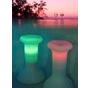 green and red illuminated pool stool