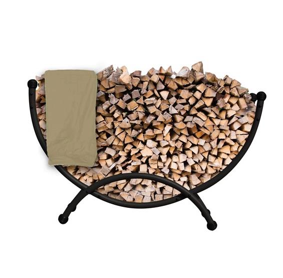 Deluxe Steel Firewood Storage with Cover 5-ft