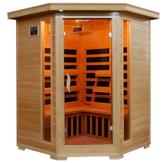 SANTA FE - 3 Person Infrared Sauna with Carbon Heaters - Corner Unit