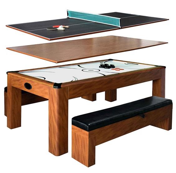 Sherwood 7-ft Air Hockey Table with Benches