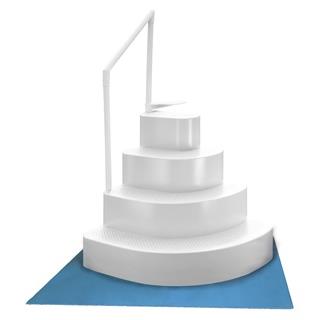 Wedding Cake Above Ground Pool Step w/ Liner Pad - White