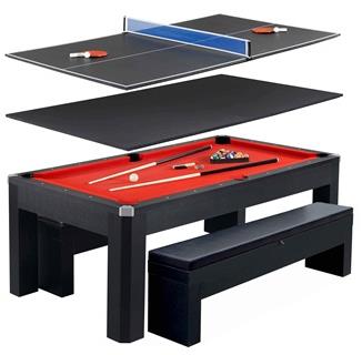Park Avenue 7-ft Pool Table Combo Set with Benches