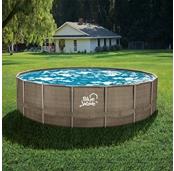 Blue Wave&#174; Dark Cocoa Wicker Frame Swimming Pool Package with Cover